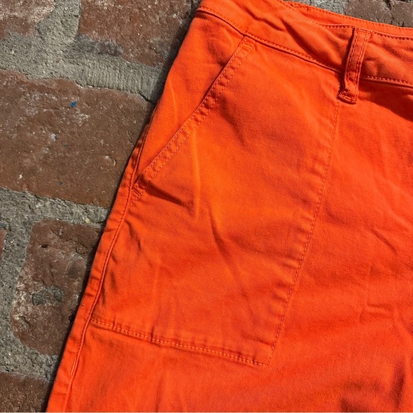 CAbi #6046 Coral Orange Utility Trouser Ankle Crop Pants Size 12 - Picture 3 of 12